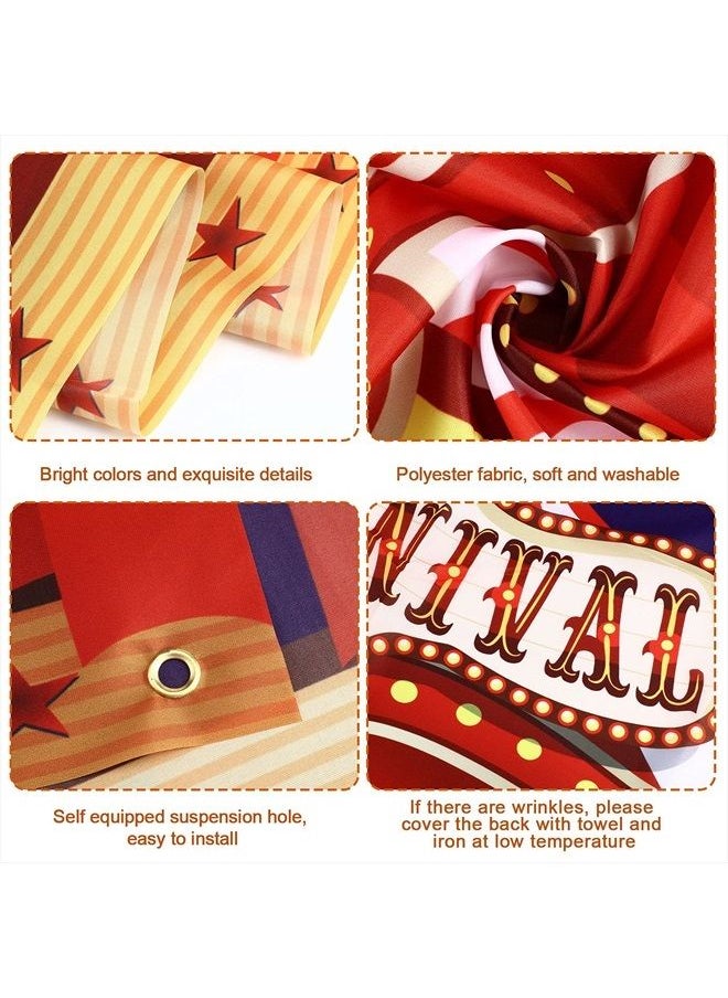Breling - Big Circus Theme Party Decorations Carnival Circus Tent Backdrop Party Decorations Carnival Banner for Kids Birthday Party Decorations Supplies, 6 x 3 ft - Image 1