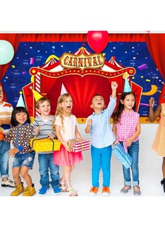 Breling Big Circus Theme Party Decorations Carnival Circus Tent Backdrop Party Decorations Carnival Banner for Kids Birthday Party Decorations Supplies, 6 x 3 ft  - Image 3