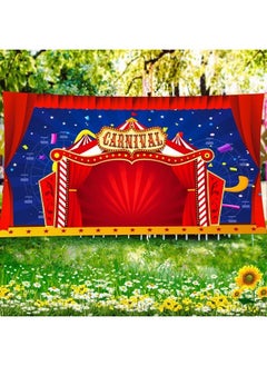 Breling Big Circus Theme Party Decorations Carnival Circus Tent Backdrop Party Decorations Carnival Banner for Kids Birthday Party Decorations Supplies, 6 x 3 ft  - Image 1