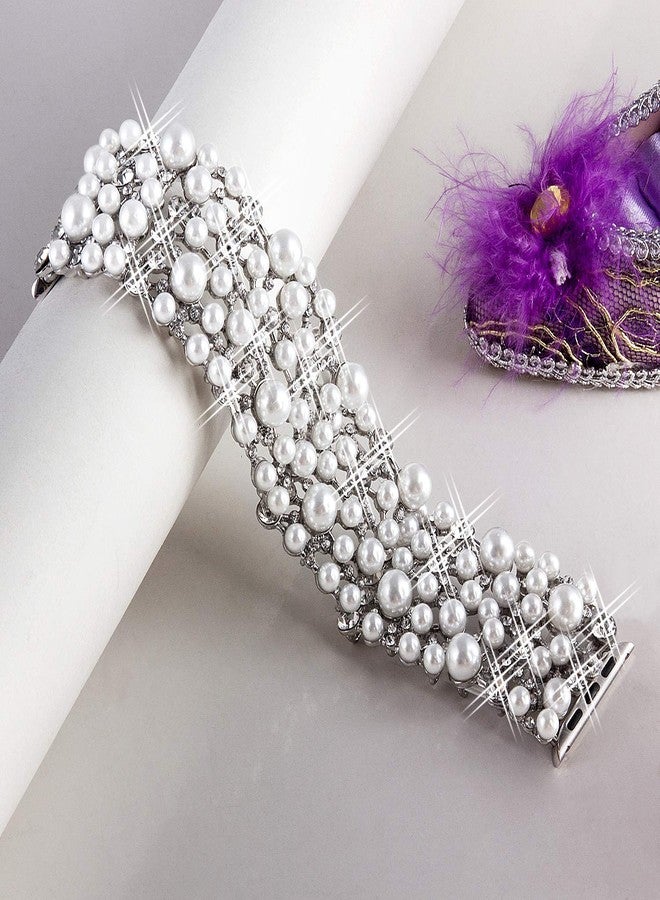 VIQIV Bling Bands for Compatible with Apple Watch 38mm 40mm 42mm 44mm Iwatch Series 6 5 4 3 2 1 Diamond Rhinestone Stainless Steel Metal Bracelet Wristband Strap for Women - Image 5