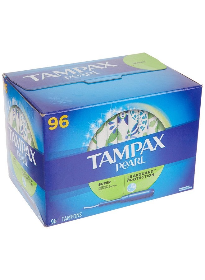 Tampax Pearl Unscented Super Absorbency Tampons, 96 Count - Image 4