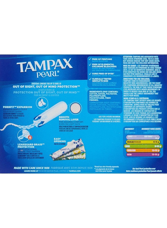 Tampax Pearl Unscented Super Absorbency Tampons, 96 Count - Image 2