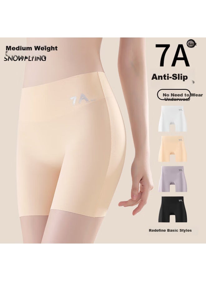 Snowflying Women's Safety Shorts, Summer Anti-exposure, Ice Silk Seamless, Tummy Control And Lifting Underwear, 7a Antibacterial Crotch, Boyshorts - Image 1