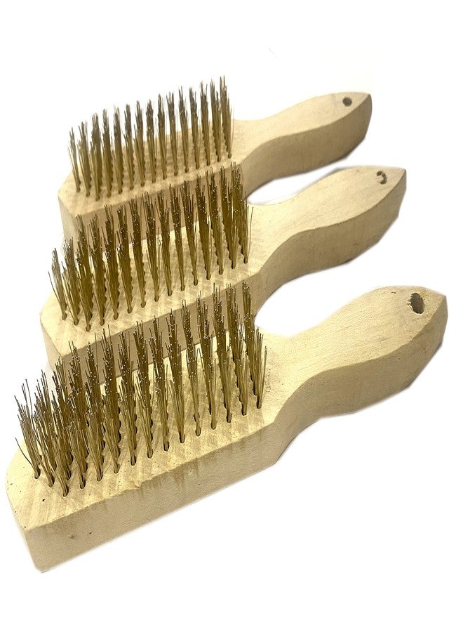 Jon Bhandari Tools 3pc Wooden Handle Wire Brush with Carbon Steel Bristles for Cleaning, Scrubbing, Rust & Paint removal and Polishing - Image 2
