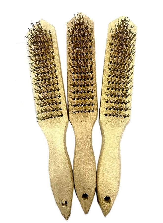 Jon Bhandari Tools 3pc Wooden Handle Wire Brush with Carbon Steel Bristles for Cleaning, Scrubbing, Rust & Paint removal and Polishing - Image 3