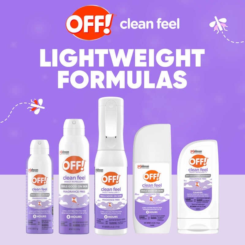 OFF! Clean Feel Insect Repellent Clear Gel with 20% Picaridin, Bug Repellent with Long Lasting Protection from Mosquitoes, Hydrating, 6 oz - Image 4