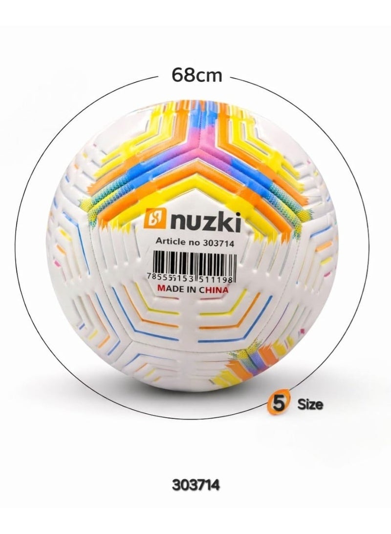 NUZKI Size 5 Football – Durable Training & Match Soccer Ball | Professional Quality Outdoor Football for Kids & Adults - Image 2