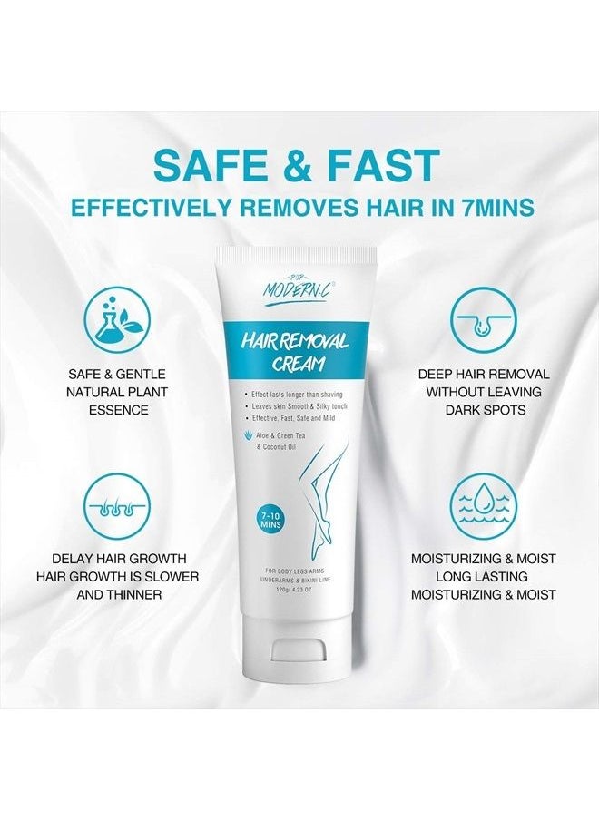 POP MODERN.C - Aloe Hair Removal Cream For Men or Women Sensitive Formula Bikini Remove Cream Painless Hair Remover Moisturizing For Body Arm Leg Armpit Gifts - Image 1