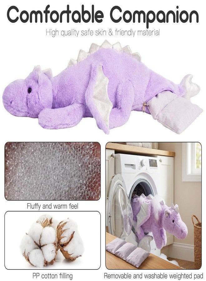 ARELUX Giant Weighted Winged Dragon Plush Toy - 35.4" 5lbs Soft Stuffed Animal for Comfort, Pterosaur Plushie Fuzzy Dinosaur Pillow Plushies Cuddly Removable and Washable Purple - Image 3