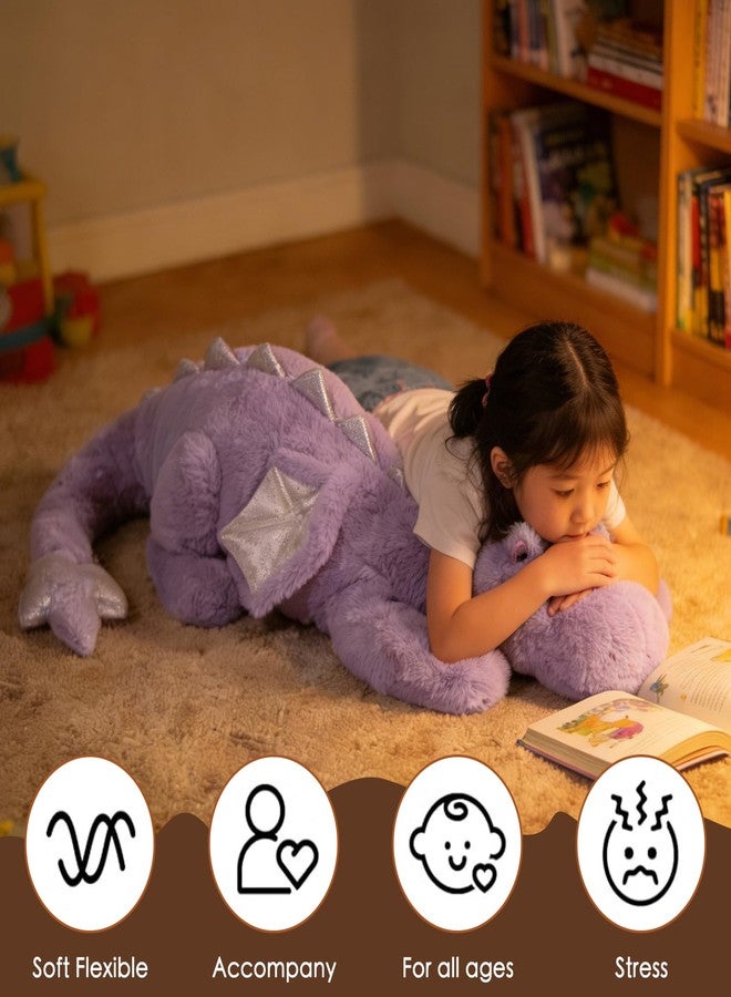 ARELUX Giant Weighted Winged Dragon Plush Toy - 35.4" 5lbs Soft Stuffed Animal for Comfort, Pterosaur Plushie Fuzzy Dinosaur Pillow Plushies Cuddly Removable and Washable Purple - Image 4