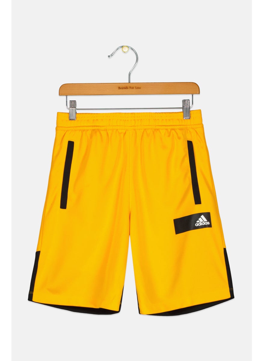 Adidas Kids Boy Brand Logo Outdoor Short, Semi Solar Gold  - Image 1