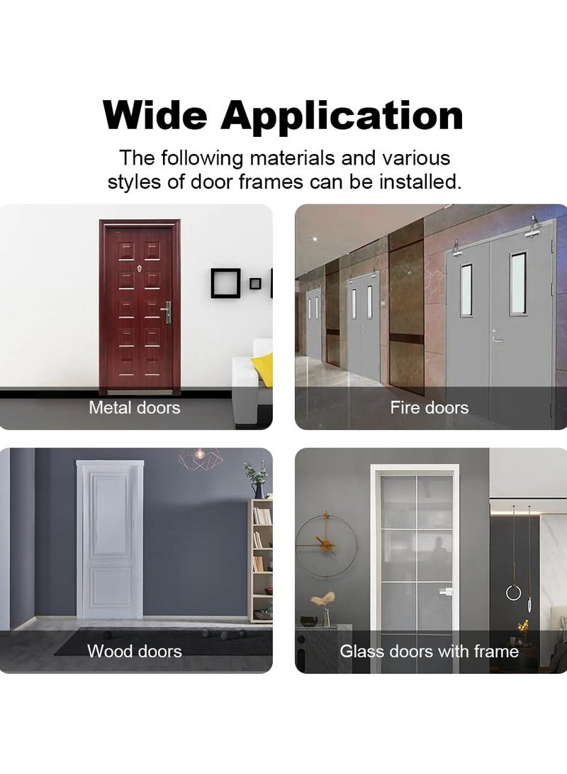 XiuWoo Automatic Door Closer Used for 65kg Door for Residential and Commercial, No Slam, Hydraulic Adjustable Door Closure for Home, Aluminum Alloy Body, Quiet Fireproof Slower Closer - Image 2