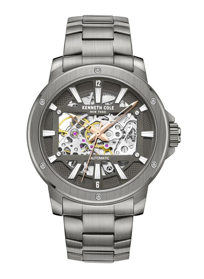 Kenneth Cole New York 44mm Automatic Men's Watch with Gun Stainless Steel Bracelet