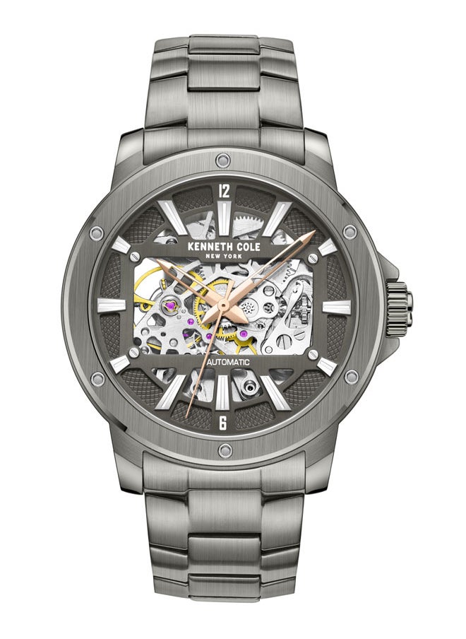 Kenneth Cole New York 44mm Automatic Men's Watch with Gun Stainless Steel Bracelet  - Image 1