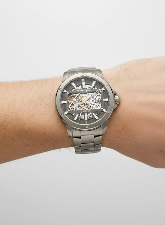Kenneth Cole New York  Grey Dial Grey Stainless Steel Bracelet Automatic Watch for Men 44mm for Men | Best Price UAE