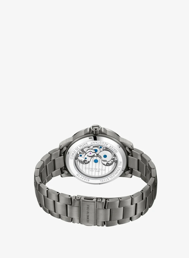 Kenneth Cole New York  Grey Dial Grey Stainless Steel Bracelet Automatic Watch for Men 44mm for Men | Best Price UAE
