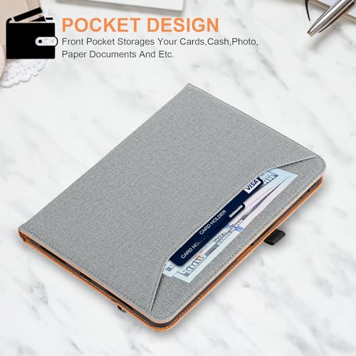 Vakarey for iPad Air 11 Inch Case M4/M3/M2(2026/2025/2024),iPad Air 5th/4th Generation 10.9 Case with Pencil Holder,Hand Strap & Shockproof Stand Cover,Gray - Image 3