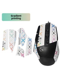 San Caro For Logitech G502X Anti-slip Sticker Mouse Gaming G502x Sticker Foot Sticker Teflon Palm Sticker-Color:[half Pack] Gradient Color Printed Mouse Sticker [free Cleaning Cotton]