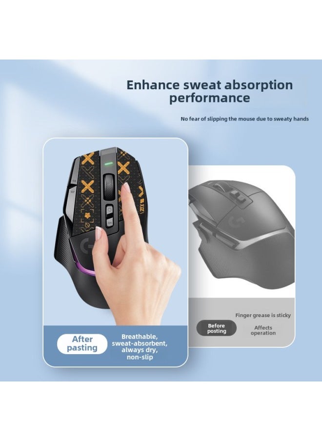 Generic - San Caro For Logitech G502X Anti-slip Sticker Mouse Gaming G502x Sticker Foot Sticker Teflon Palm Sticker-Color:[half Pack] Gradient Color Printed Mouse Sticker [free Cleaning Cotton] - Image 1
