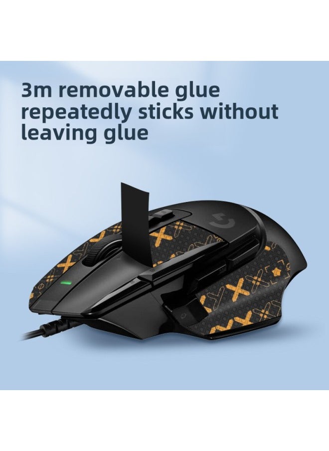 Generic - San Caro For Logitech G502X Anti-slip Sticker Mouse Gaming G502x Sticker Foot Sticker Teflon Palm Sticker-Color:[half Pack] Gradient Color Printed Mouse Sticker [free Cleaning Cotton] - Image 1