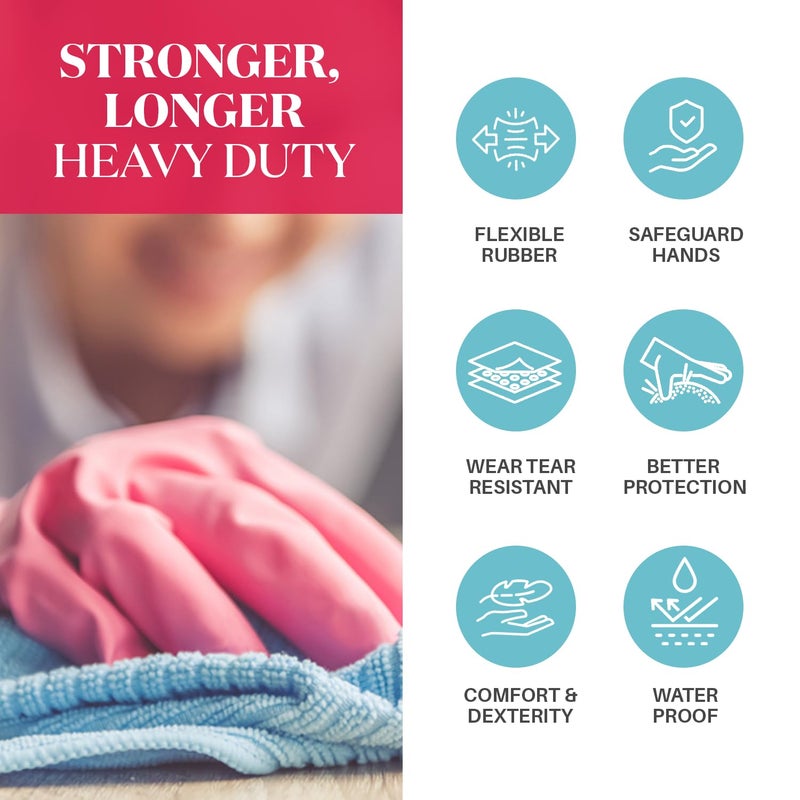 Spontex Reusable Heavy Duty Hand Gloves Combo Medium Large Sizes for Dishwashing Gardening Kitchen Cleaning NonSlippery Durable Long Elbow Length Pack of 2 - Image 4