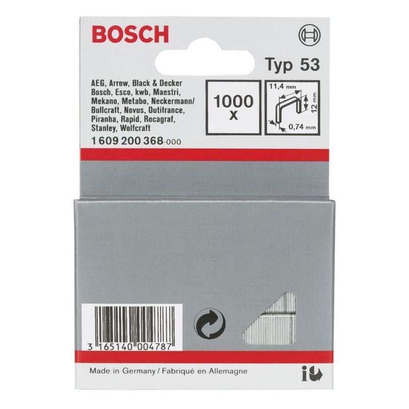BOSCH Professional Fine Wire Staples With Length 12mm, Pack Of 1000, Suitable For Ht 14 Tackers - Image 1