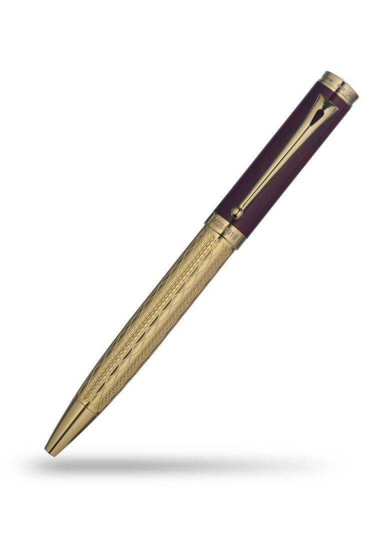 أنكورا قلم دولشي فيتا بوردو ١٩١٩ إصدار محدود – قابل لإعادة التعبئة – حواف مطلية بالذهب عيار ٢٤ – قلم فاخر محفور – هدية للرجال والنساء – حبر أزرق - Image 1