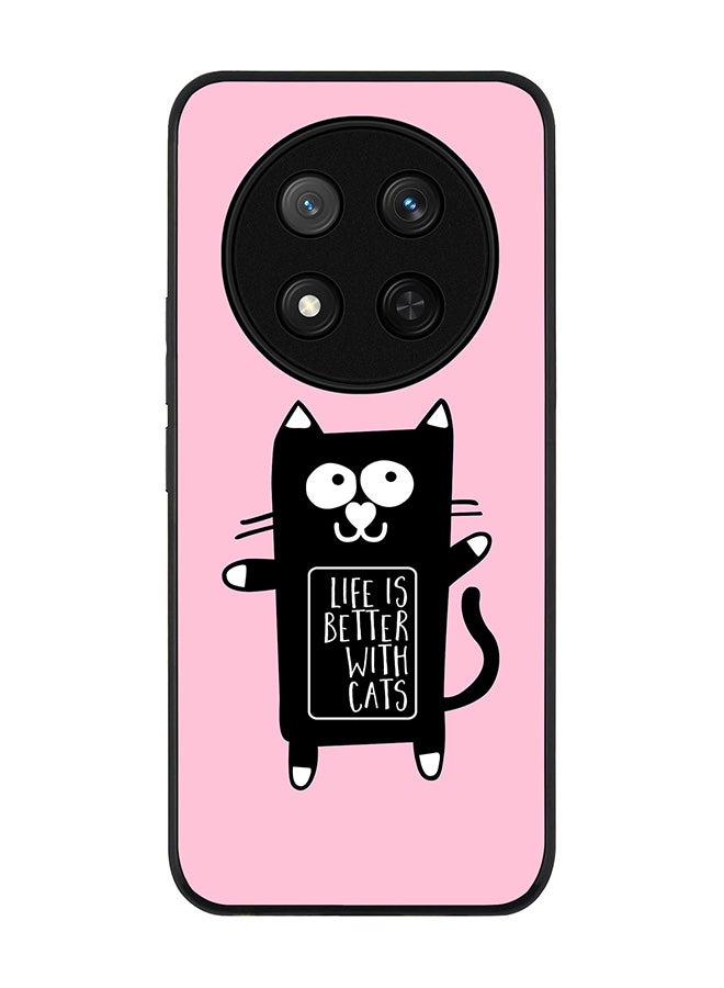 Stylizedd For Honor X9c / Honor Magic7 Lite 5G Case,Slim fit Camera Protection, Shockproof Thin Phone cover  - Life is better with cats - Image 1