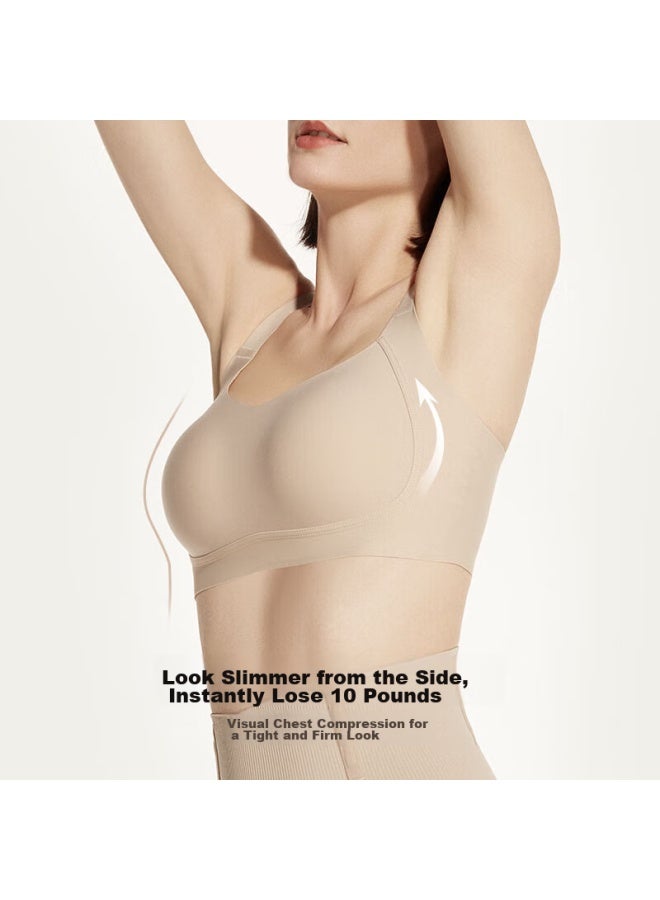 ubras Ubras Side Support Large Cup Back Hook Bra, Thin Straps, Minimizing For Large Breasts, Women's Underwear, Push-up Bra, Skin-like Feel, Size M  - Image 3