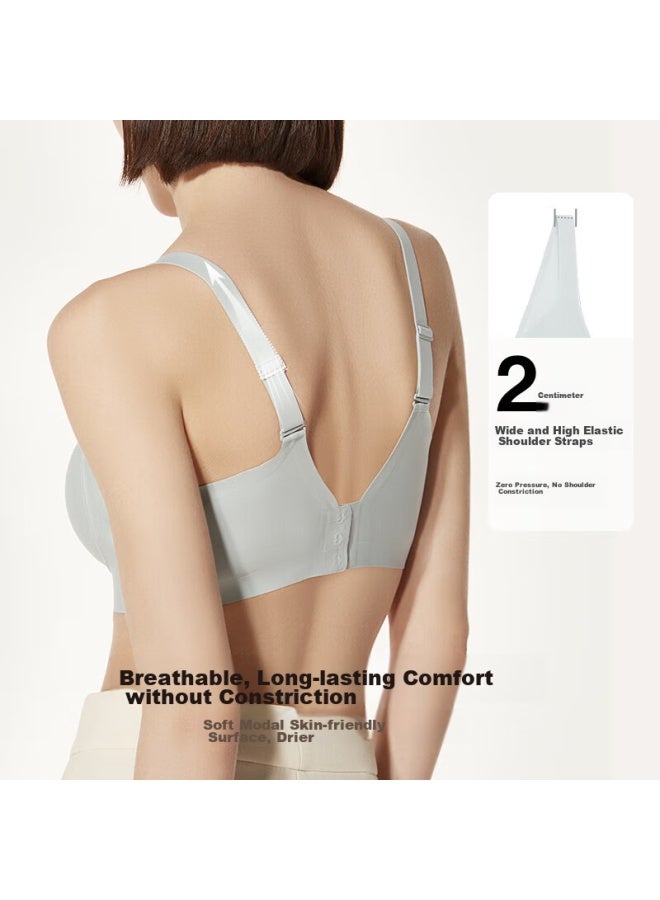 ubras Ubras Side Support Large Cup Back Hook Bra, Thin Straps, Minimizing For Large Breasts, Women's Underwear, Push-up Bra, Skin-like Feel, Size M  - Image 2