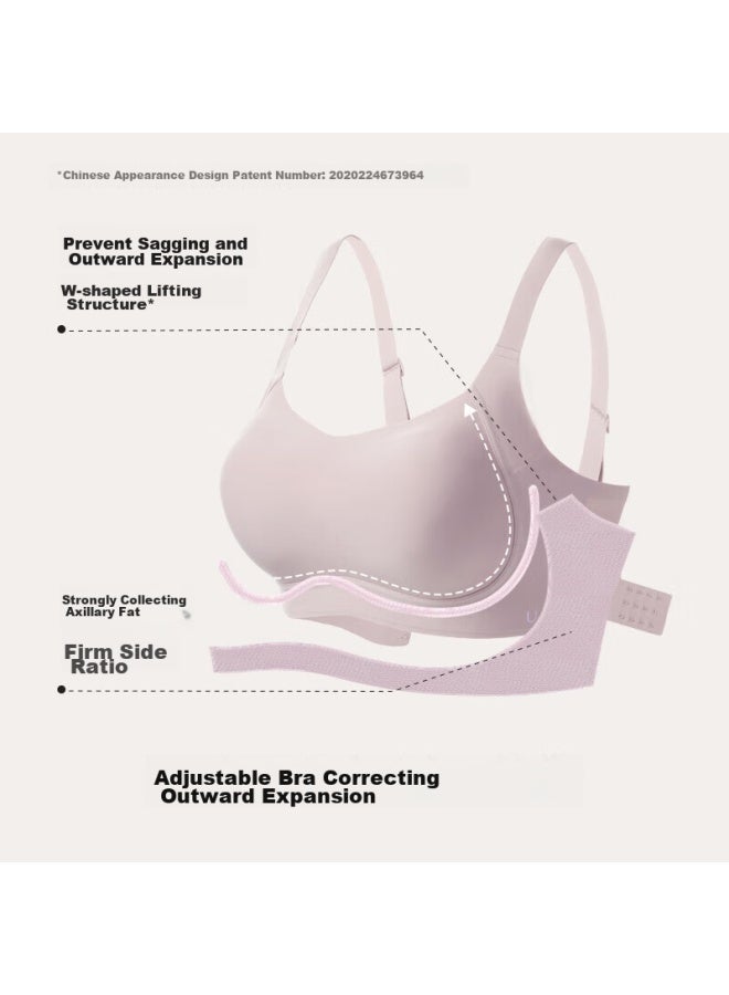 ubras Ubras Side Support Large Cup Back Hook Bra, Thin Straps, Minimizing For Large Breasts, Women's Underwear, Push-up Bra, Skin-like Feel, Size M  - Image 1