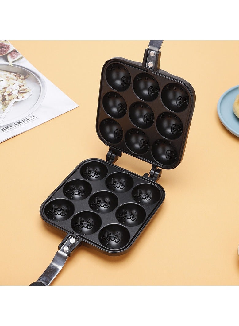 صفاة تحميص كروكيتات الأخطبوط ذات 9 فتحات، صفة خبز، قوالب وافل، صفة خبز وافل بيض - Image 2