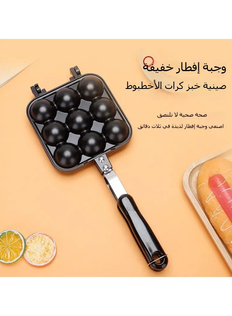 صفاة تحميص كروكيتات الأخطبوط ذات 9 فتحات، صفة خبز، قوالب وافل، صفة خبز وافل بيض - Image 1