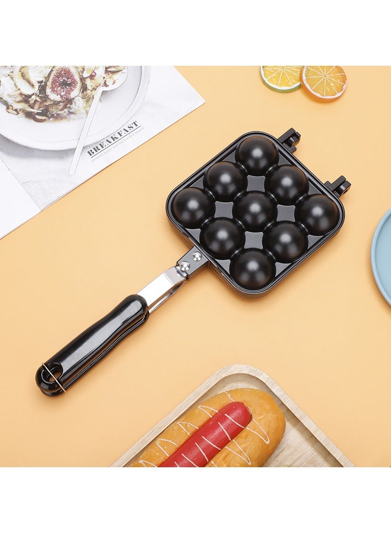 صفاة تحميص كروكيتات الأخطبوط ذات 9 فتحات، صفة خبز، قوالب وافل، صفة خبز وافل بيض - Image 3