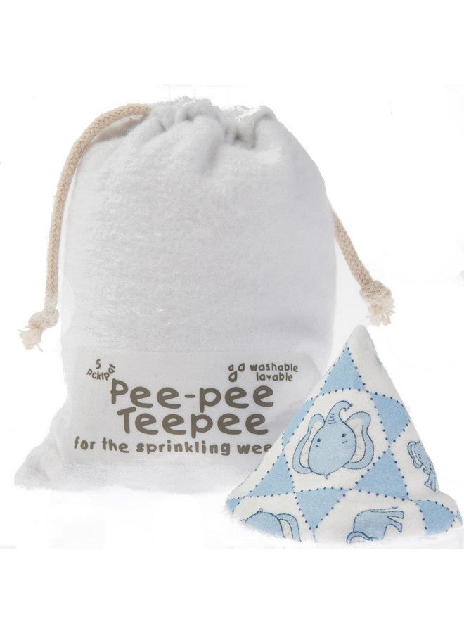 Beba Bean Pee Pee Teepee Elephant Blue with Laundry Bag 5 Pieces Baby boy Pee Shield Babyboy Essentials peepeeeteepee Baby boy Teepee Pee Shield Pee Covers - Image 1