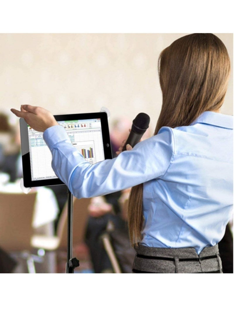 IPad and Mobile Phone Tripod Stand Height Adjustable 20 to 60 Inch with 360 Degree Rotating Tablet Holder - Image 2
