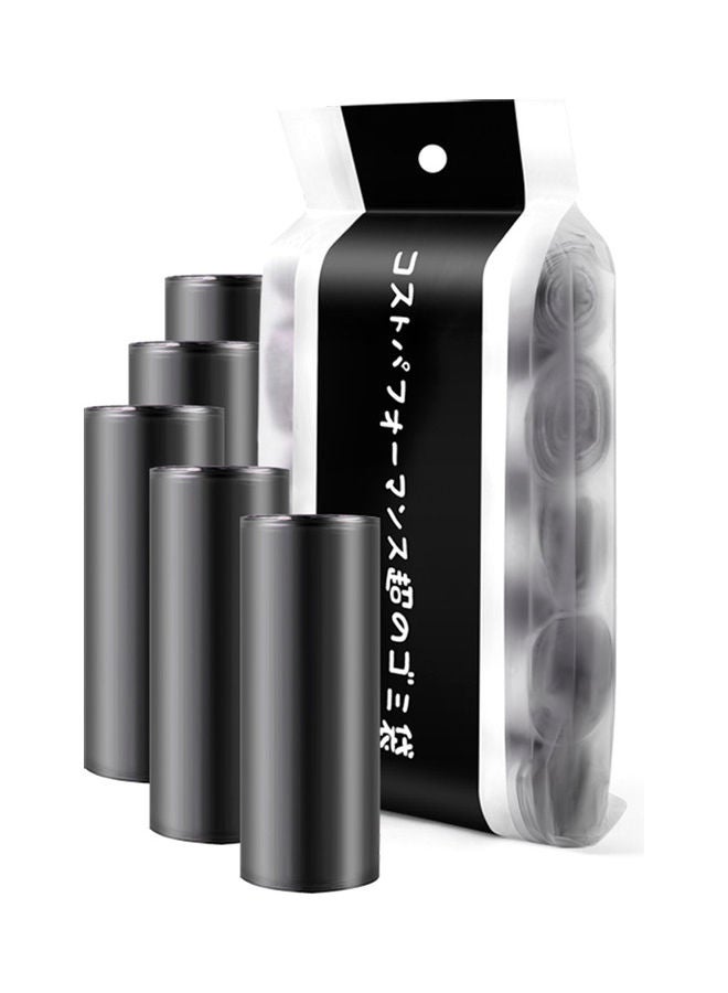 100-Piece/5 Rolls Large Thick Garbage Bag Black