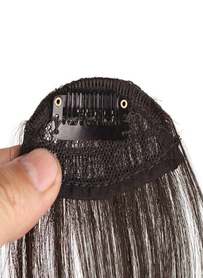 Wixine 1Pcs Dark Brown Thin Neat Air Bangs Remy Human Hair Extensions Clip in on Fringe Front Hairpiece - Image 4
