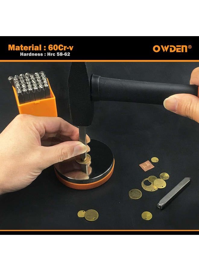 OWDEN Professional 36Pcs. Steel Metal Stamp Set,(1/4”) 6mm,Steel Number and Letter Punch Set,Alloy Steel Made HRC 58-62 for Jewelry Craft Stamping. - Image 3