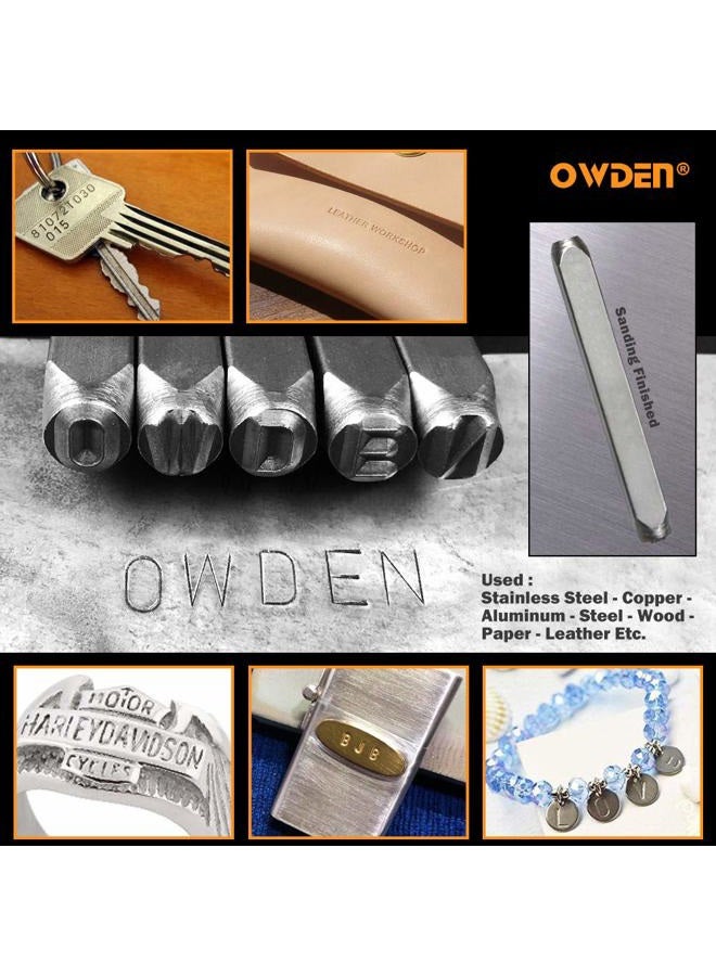 OWDEN Professional 36Pcs. Steel Metal Stamp Set,(1/4”) 6mm,Steel Number and Letter Punch Set,Alloy Steel Made HRC 58-62 for Jewelry Craft Stamping. - Image 4