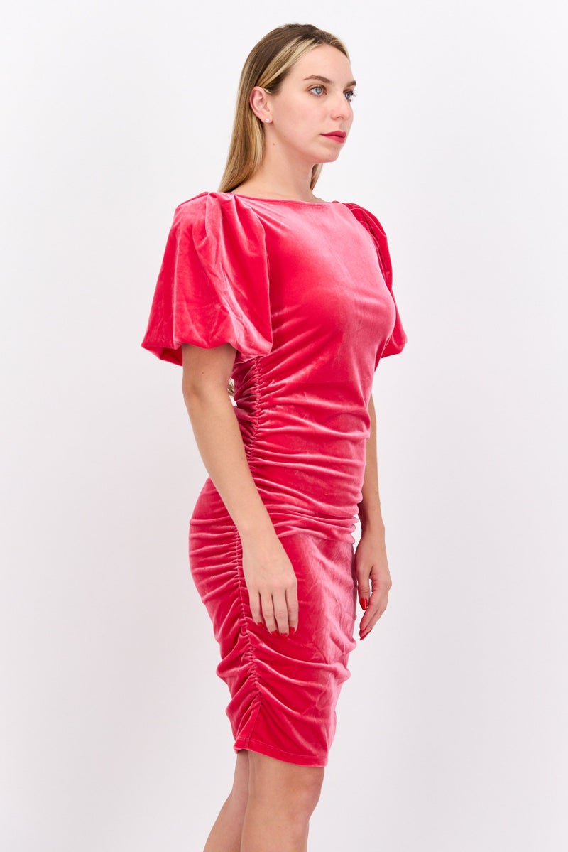 Scotch & Soda Women Solid Mini Dress, Pink - Image 2