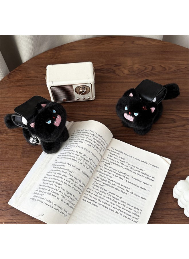 Generic - Personality Cute Cat Doll For Apple 2/3 Generation Headphone Case For AirPods4 Generation Pro Bluetooth Protective Case-Color:[backpack Black Cat]-Applicable Models:Airpods 3/4 Generation Universal - Image 1