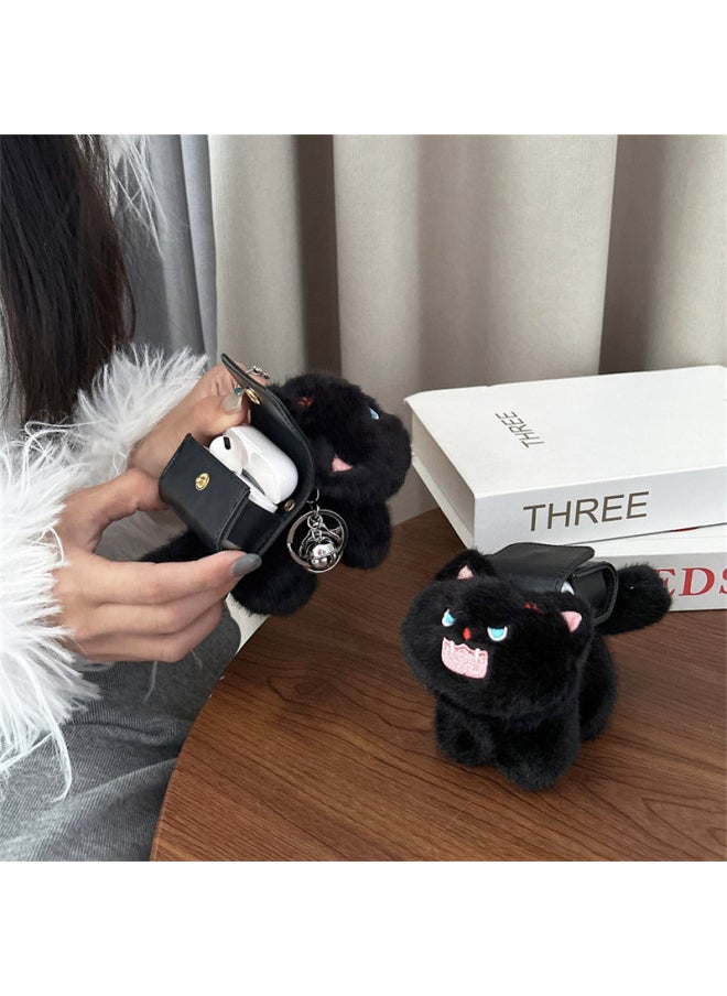 Generic - Personality Cute Cat Doll For Apple 2/3 Generation Headphone Case For AirPods4 Generation Pro Bluetooth Protective Case-Color:[backpack Black Cat]-Applicable Models:Airpods 3/4 Generation Universal - Image 1