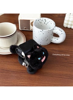 Personality Cute Cat Doll For Apple 2/3 Generation Headphone Case For AirPods4 Generation Pro Bluetooth Protective Case-Color:[backpack Black Cat]-Applicable Models:Airpods 3/4 Generation Universal