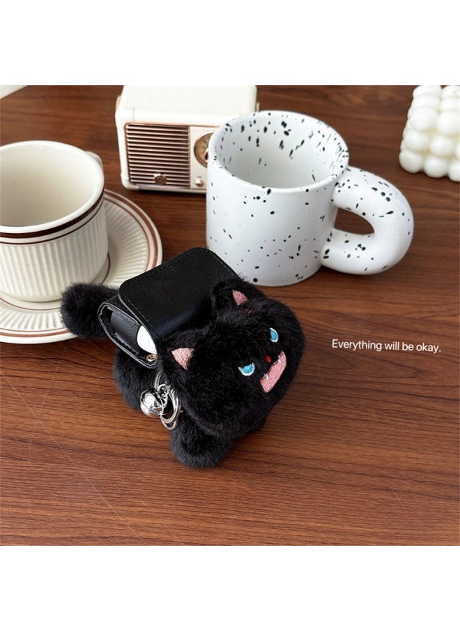 Generic - Personality Cute Cat Doll For Apple 2/3 Generation Headphone Case For AirPods4 Generation Pro Bluetooth Protective Case-Color:[backpack Black Cat]-Applicable Models:Airpods 3/4 Generation Universal - Image 1