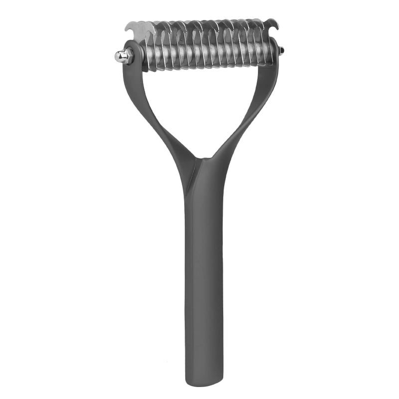 Large Size Double Sided Pet Grooming Undercoat Rake Dog Cat Shedding Brush Stainless Steel Black - Image 4