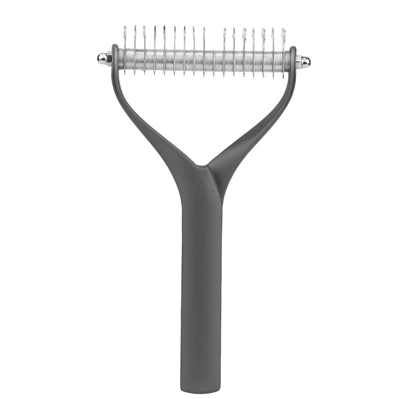 Large Size Double Sided Pet Grooming Undercoat Rake Dog Cat Shedding Brush Stainless Steel Black - Image 2