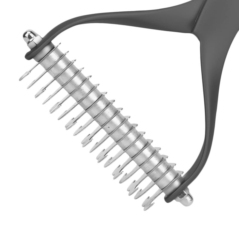 Large Size Double Sided Pet Grooming Undercoat Rake Dog Cat Shedding Brush Stainless Steel Black - Image 5