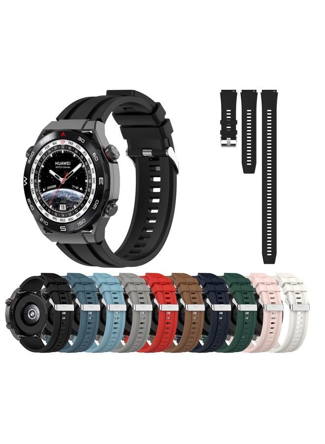 LOKEKE Compatible with Huawei Watch Ultimate Replacement Band - 22mm Replacement Silicone Wrist Watch Band Strap Compatible with Huawei Watch Ultimate/Watch GT3 SE/Watch Buds(Silicone Black) - Image 5