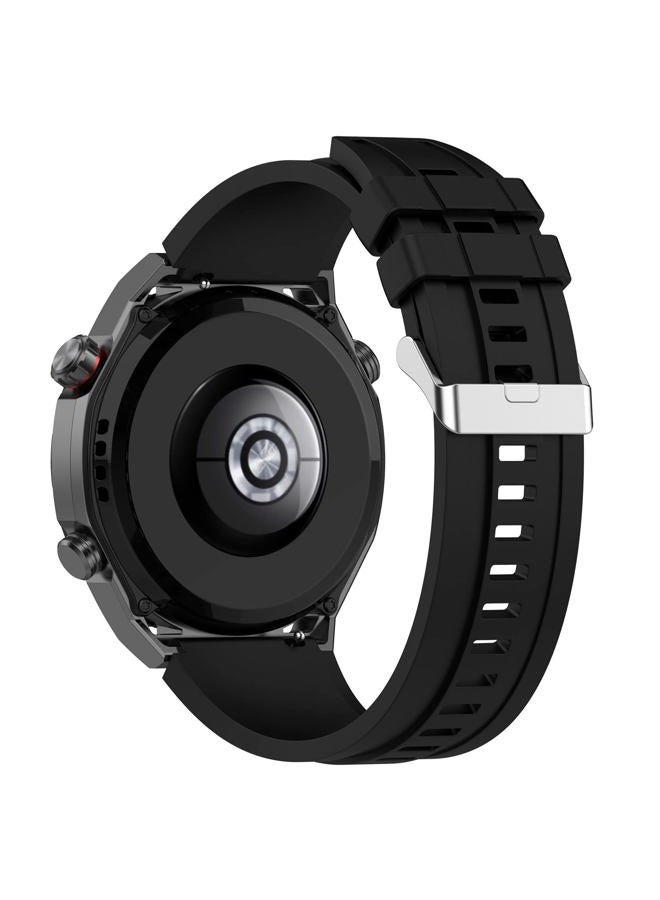 LOKEKE Compatible with Huawei Watch Ultimate Replacement Band - 22mm Replacement Silicone Wrist Watch Band Strap Compatible with Huawei Watch Ultimate/Watch GT3 SE/Watch Buds(Silicone Black) - Image 3
